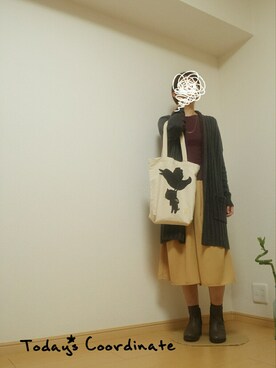 「チャイハネ（チャイハネ）のアイテム（トートバッグ）」を使った、きいろさん（レディース・155cm）の秋コーディネート