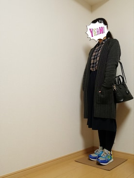 「コーディガン」｜「アイテム（サロペット/オーバーオール）」を使った、きいろさん（レディース・155cm）の秋コーディネート