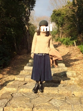「スカーチョ」｜「アイテム（ピーコート）」を使った、mi---さん（レディース・154cm）の冬コーディネート