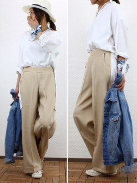 「バンダナ巻き」｜Ⓜ️ino.さん（レディース・159cm）の春コーディネート