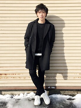 「ZIP FIVE（ジップファイブ）のアイテム（チェスターコート）」を使った、Keiichiさん（メンズ・174cm）の冬コーディネート