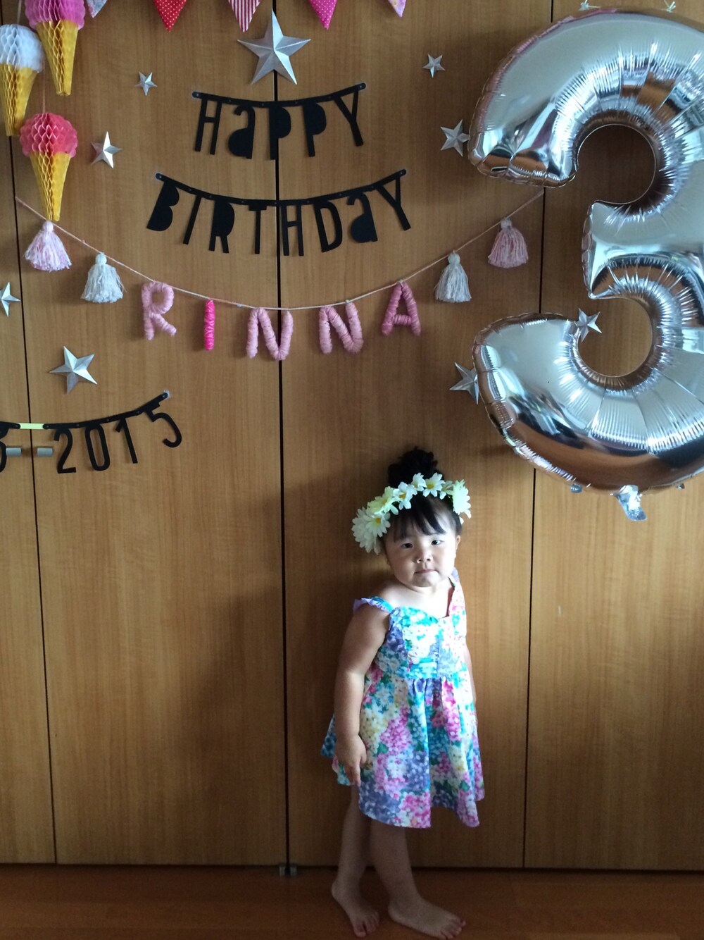 「肥満児、誕生日party、誕生日、ドレスアップ、もうすぐ3歳」｜「fafaのアイテム（ドレス、パープル系）」を使った、RiiiiijuuuunnnAさん（キッズ・90cm）の夏コーディネートの1枚目の写真