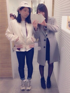 「お買い物」｜「アイテム（その他アウター）」を使った、magu_chang.さん（レディース・163cm）の冬コーディネート