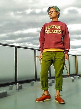「RED WING SHOES（レッドウィング）のアイテム（その他シューズ）」を使った、SHINJILOW さん（メンズ・173cm）の秋コーディネート