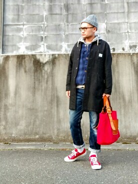 「Stuart Austin（ステュアートオースティン）のアイテム」を使った、SHINJILOW さん（メンズ・173cm）の冬コーディネート