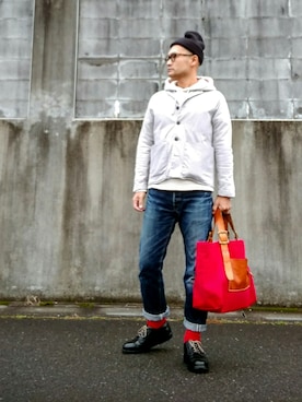 「& LIFE SOX（アンドライフソックス）のアイテム」を使った、SHINJILOW さん（メンズ・173cm）の冬コーディネート