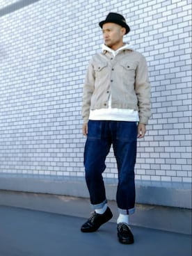 「COVE SHOE（コブ シュー）のアイテム」を使った、SHINJILOW さん（メンズ・173cm）の冬コーディネート