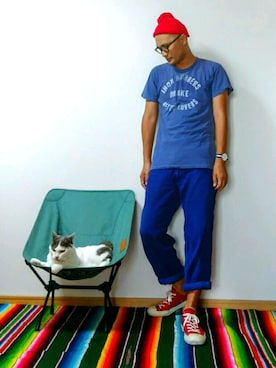 「Stuart Austin（ステュアートオースティン）のアイテム」を使った、SHINJILOW さん（メンズ・173cm）の夏コーディネート