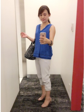 「VICKY（ビッキー）のアイテム（その他パンツ）」を使った、モアさん（レディース・153cm）の夏コーディネート