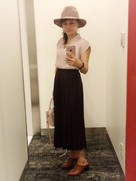 「UNTITLED（アンタイトル）のアイテム（帽子）」を使った、モアさん（レディース・153cm）の秋コーディネート
