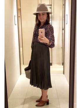 「UNTITLED（アンタイトル）のアイテム（帽子）」を使った、モアさん（レディース・153cm）の秋コーディネート