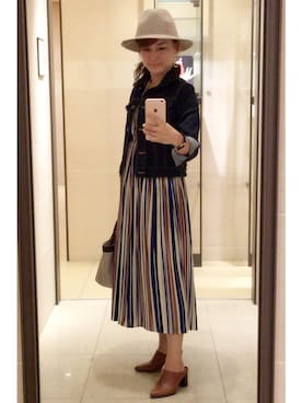 「UNTITLED（アンタイトル）のアイテム（帽子）」を使った、モアさん（レディース・153cm）の秋コーディネート