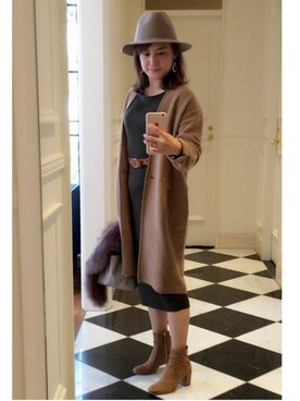 「UNTITLED（アンタイトル）のアイテム（帽子）」を使った、モアさん（レディース・153cm）の秋コーディネート
