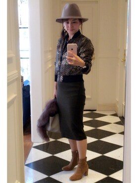 「UNTITLED（アンタイトル）のアイテム（帽子）」を使った、モアさん（レディース・153cm）の秋コーディネート
