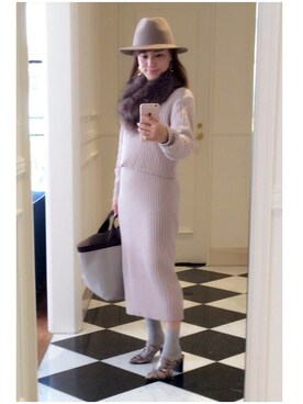 「UNTITLED（アンタイトル）のアイテム（帽子）」を使った、モアさん（レディース・153cm）の秋コーディネート
