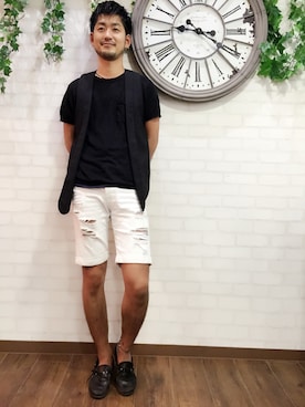 「アイテム（ベスト）」を使った、しん まことさん（メンズ・173cm・30代）の夏コーディネート