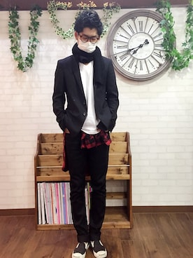 「アイテム（テーラードジャケット）」を使った、しん まことさん（メンズ・173cm・30代）の冬コーディネート