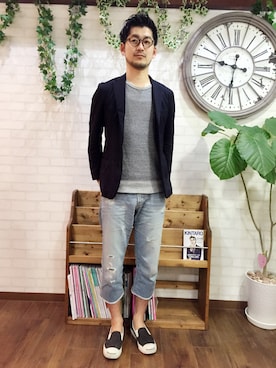 「アイテム（テーラードジャケット）」を使った、しん まことさん（メンズ・173cm・30代）の冬コーディネート