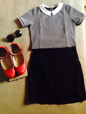 「EMODA（エモダ）のアイテム（ポロシャツ）」を使った、miyu*さん（レディース・165cm）の秋コーディネート