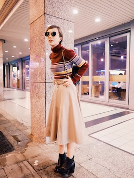 「Ballet.A（バレット　エー）のアイテム（トップス）」を使った、kiki謝琦琦さん（レディース・162cm）の秋コーディネート