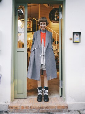 「Marjorie（マージョリー）のアイテム（ジャケット/アウター）」を使った、kiki謝琦琦さん（レディース・162cm）の春コーディネート