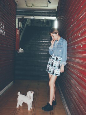 「Marjorie（マージョリー）のアイテム（ジャケット/アウター）」を使った、kiki謝琦琦さん（レディース・162cm）の春コーディネート