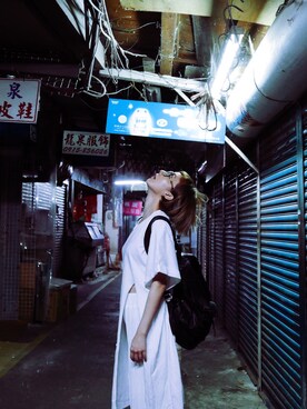 「GIVENCHY（ジバンシイ）のアイテム」を使った、kiki謝琦琦さん（レディース・162cm）の夏コーディネート
