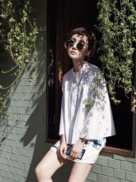 「FABITORIA（ファビトリア）のアイテム」を使った、kiki謝琦琦さん（レディース・162cm）の夏コーディネート