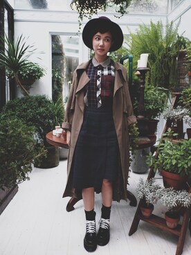 「MAISON MICHEL（メゾンミッシェル）のアイテム」を使った、kiki謝琦琦さん（レディース・162cm）の秋コーディネート