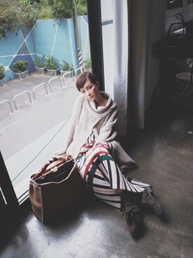 「a fadのアイテム」を使った、kiki謝琦琦さん（レディース・164cm）の秋コーディネート