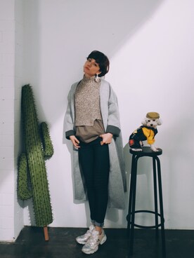 「a fadのアイテム（ジャケット/アウター）」を使った、kiki謝琦琦さん（レディース・164cm）の冬コーディネート