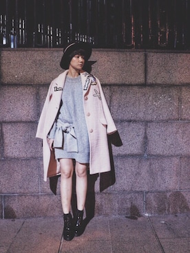 「MAISON MICHEL（メゾンミッシェル）のアイテム」を使った、kiki謝琦琦さん（レディース・164cm）の冬コーディネート