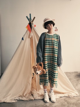 「a fadのアイテム（ワンピース/ドレス）」を使った、kiki謝琦琦さん（レディース・164cm）の冬コーディネート