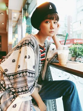 「a fadのアイテム（ジャケット/アウター）」を使った、kiki謝琦琦さん（レディース・164cm）の夏コーディネート