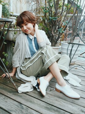 「Herls（ハーリス）のアイテム」を使った、kiki謝琦琦さん（レディース・164cm）の夏コーディネート