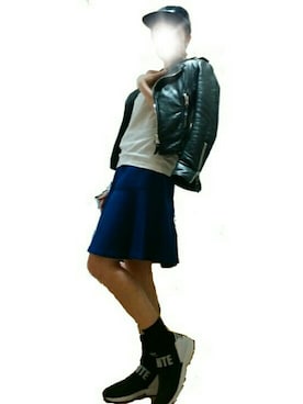 「Supreme （シュプリーム）のアイテム（キャップ、ブラック系）」を使った、mmmさん（レディース・157cm）の春コーディネート