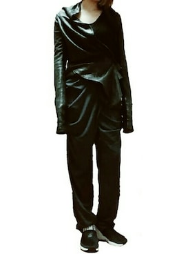 「Veronique Branquinho（ヴェロニクブランキーノ）のアイテム（Tシャツ/カットソー、ブラック系）」を使った、mmmさん（レディース・157cm）の春コーディネート