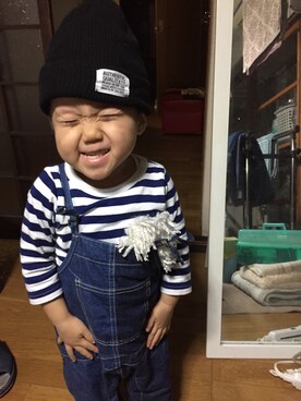 「Born Free（ボーンフリー）のアイテム（帽子）」を使った、hiroseさん（キッズ・80cm）の秋コーディネート