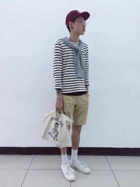「school」｜「アイテム（腕時計）」を使った、Yu-Chengさん（メンズ・178cm）の春コーディネート