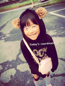 「しまむら（シマムラ）のアイテム（パーカー、ブラック系）」を使った、octopus*さん（レディース）の冬コーディネート