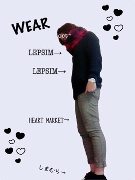 「LEPSIM（レプシィム）の★2WAYアイテム★5Gネック２WAYチュニック　570158（ニット/セーター、グリーン系）」を使った、octopus*さん（レディース）の冬コーディネート