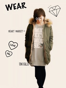 「しまむら（シマムラ）のアイテム（タイツ/ストッキング、ブルー系）」を使った、octopus*さん（レディース）の冬コーディネート