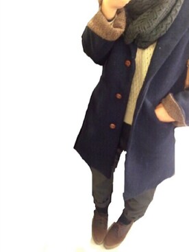 「SEVENDAYS=SUNDAY（セブンデイズサンデイ）のアイテム（チェスターコート）」を使った、me.さん（レディース・166cm）の冬コーディネート