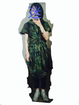 「迷彩柄」｜「アイテム（ポンチョ）」を使った、tk369さん（メンズ・172cm）の夏コーディネート
