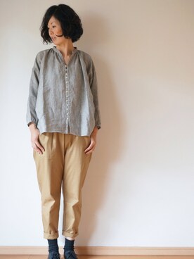 「pongee（ポンジー）のアイテム（パンツ）」を使った、pongeeさん（レディース・170cm）の秋コーディネート