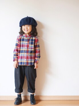「pongee（ポンジー）のアイテム（パンツ）」を使った、pongeeさん（キッズ・110cm）の秋コーディネート