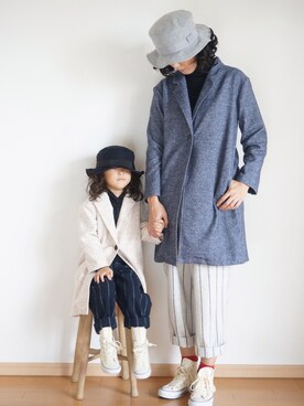 「pongee（ポンジー）のアイテム（ジャケット/アウター）」を使った、pongeeさん（キッズ・110cm）の秋コーディネート