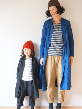 「pongee（ポンジー）のアイテム（パンツ）」を使った、pongeeさん（キッズ・110cm）の秋コーディネート