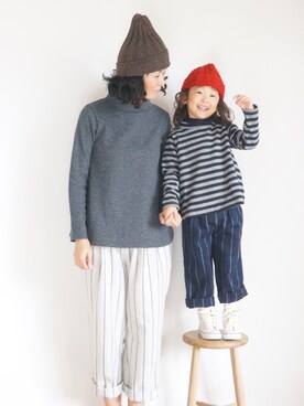 「pongee（ポンジー）のアイテム（パンツ）」を使った、pongeeさん（キッズ・110cm）の秋コーディネート