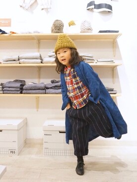 「pongee（ポンジー）のアイテム（パンツ）」を使った、pongeeさん（キッズ・110cm）の秋コーディネート